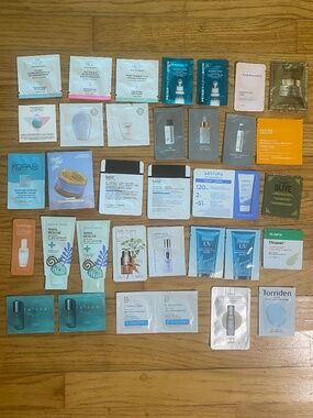 76-PC Skincare Sample Packet Lot - Tatcha, Drunk Elephant, More
